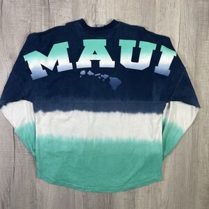 Spirit Jersey Maui Hawaii Medium Oversize Blue White Teal Puffy Letters Ombre X